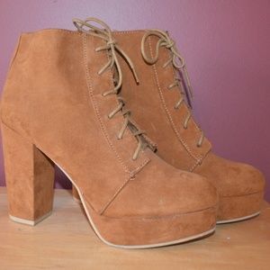 Lace-Up Suede Booties